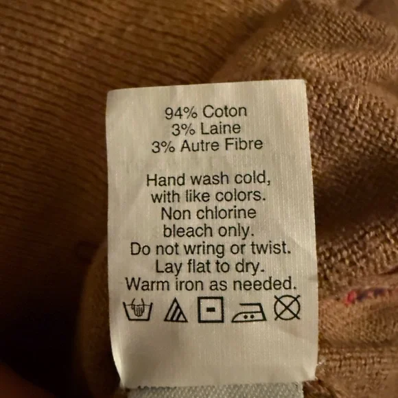 Madewell Tan Sweater with Purple Heart Pattern - Picture 5 of 5